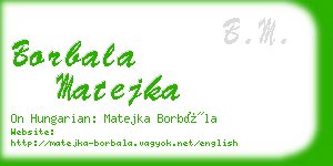 borbala matejka business card